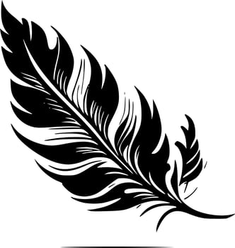 Feathers, Black and White Vector illustration