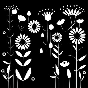Floral Background, Minimalist and Simple Silhouette - Vector illustration