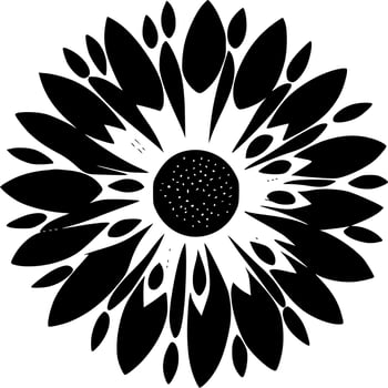 Flower Pattern, Black and White Vector illustration
