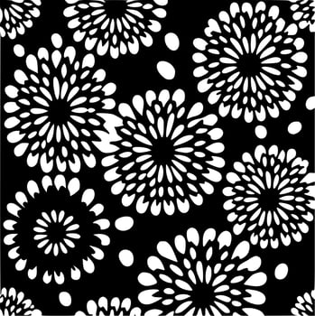 Flower Pattern - Black and White Isolated Icon - Vector illustration