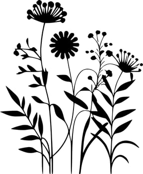 Flowers, Minimalist and Simple Silhouette - Vector illustration