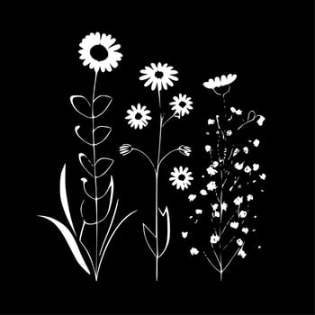 Flowers - Minimalist and Flat Logo - Vector illustration