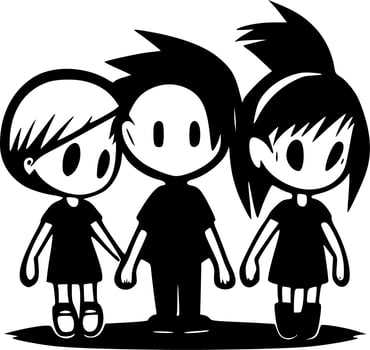 Friends, Minimalist and Simple Silhouette - Vector illustration