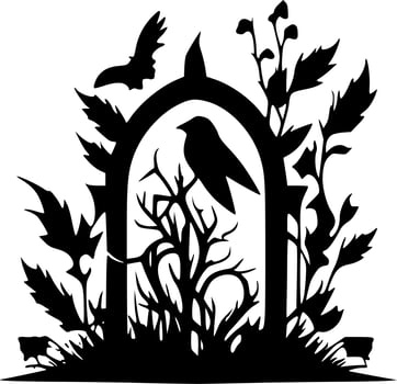 Gothic - Black and White Isolated Icon - Vector illustration