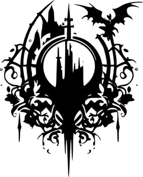 Gothic - Black and White Isolated Icon - Vector illustration