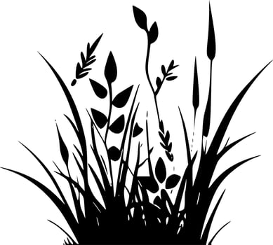 Grass, Minimalist and Simple Silhouette - Vector illustration