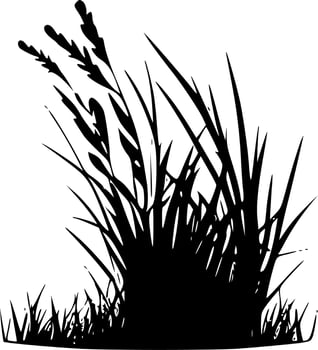 Grass, Minimalist and Simple Silhouette - Vector illustration