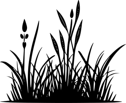 Grass, Black and White Vector illustration