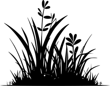 Grass - Black and White Isolated Icon - Vector illustration