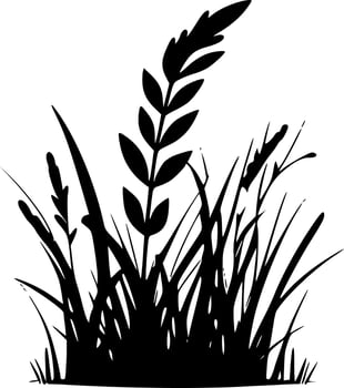 Grass - Black and White Isolated Icon - Vector illustration