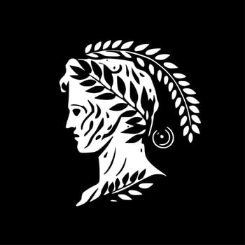 Greek - Black and White Isolated Icon - Vector illustration