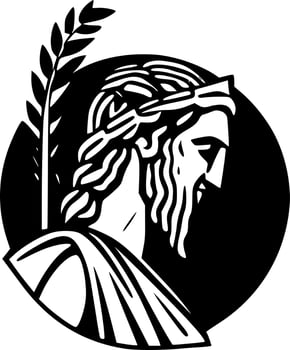 Greek, Minimalist and Simple Silhouette - Vector illustration