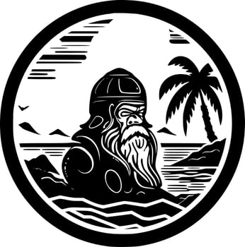Hawaii, Black and White Vector illustration