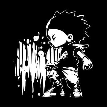 Hip Hop, Minimalist and Simple Silhouette - Vector illustration