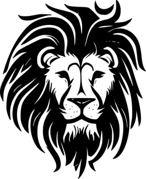 Lion, Black and White Vector illustration