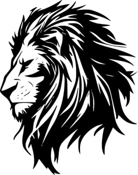Lion - Black and White Isolated Icon - Vector illustration