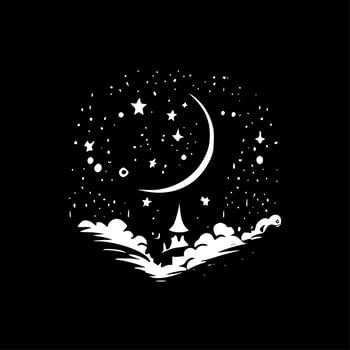 Magical, Black and White Vector illustration