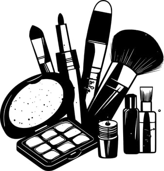 Makeup, Black and White Vector illustration