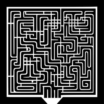 Mazes, Black and White Vector illustration