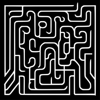 Mazes, Black and White Vector illustration