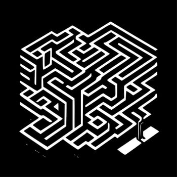 Mazes, Minimalist and Simple Silhouette - Vector illustration