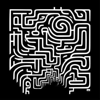 Mazes, Minimalist and Simple Silhouette - Vector illustration