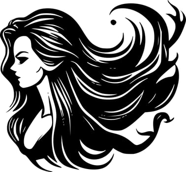 Mermaid - Minimalist and Flat Logo - Vector illustration
