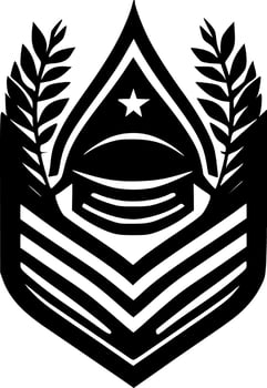 Military - Black and White Isolated Icon - Vector illustration