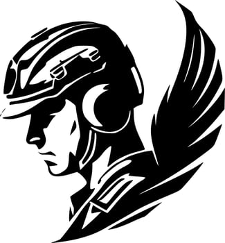 Military - Black and White Isolated Icon - Vector illustration
