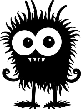 Monster, Black and White Vector illustration