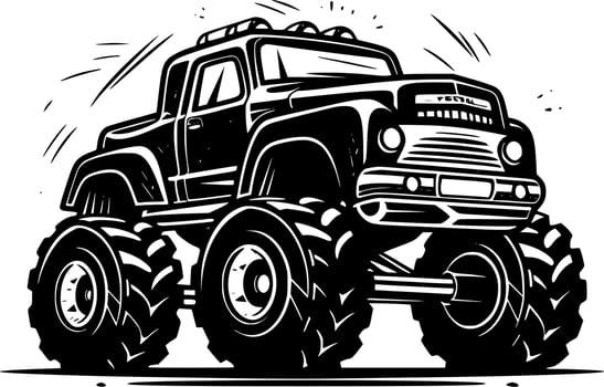 Monster Truck - Minimalist and Flat Logo - Vector illustration