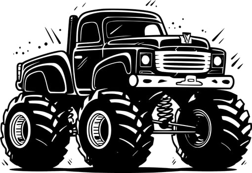 Monster Truck - Minimalist and Flat Logo - Vector illustration