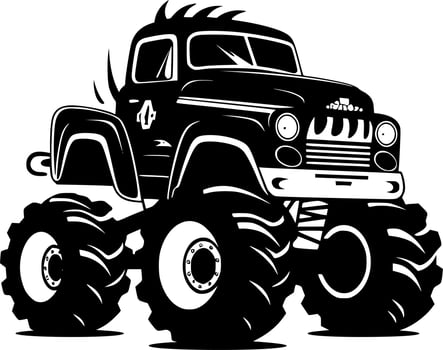 Monster Truck, Minimalist and Simple Silhouette - Vector illustration