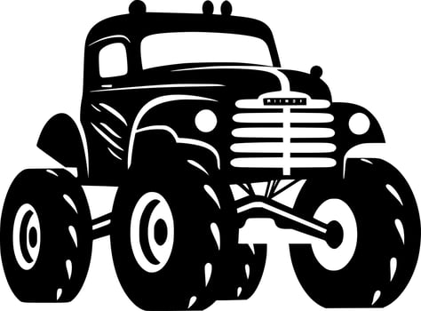 Monster Truck, Minimalist and Simple Silhouette - Vector illustration