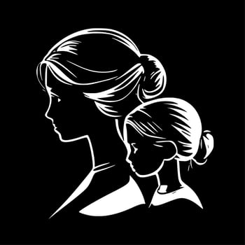 Mother Daughter - High Quality Vector Logo - Vector illustration ideal for T-shirt graphic