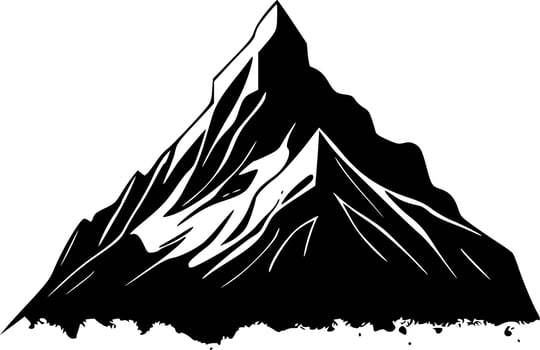 Mountain - Black and White Isolated Icon - Vector illustration