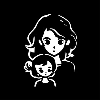 Mum, Minimalist and Simple Silhouette - Vector illustration