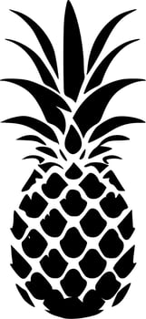 Pineapple - Black and White Isolated Icon - Vector illustration