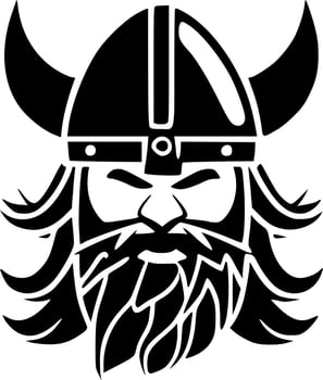 Viking, Minimalist and Simple Silhouette - Vector illustration