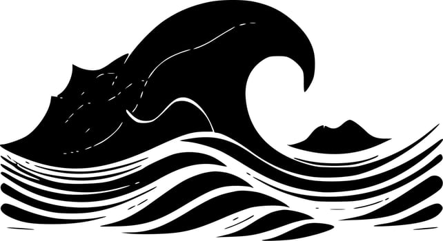 Waves, Minimalist and Simple Silhouette - Vector illustration