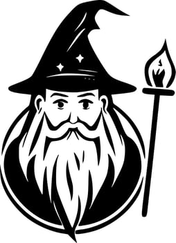 Wizard - Minimalist and Flat Logo - Vector illustration