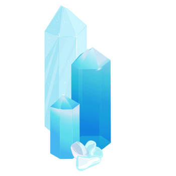 Crystal Stone Set. Healing Transparent Healing Quartz. Blue Gradient Transparent Bright Gemstone. The Magic Gem png