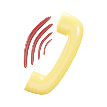 3D Render Phone Ringing Icon In Yellow Color. png