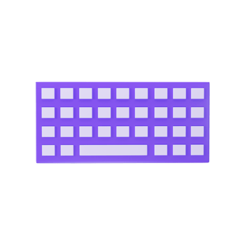 Purple And White Keyboard Icon In 3D Render. png