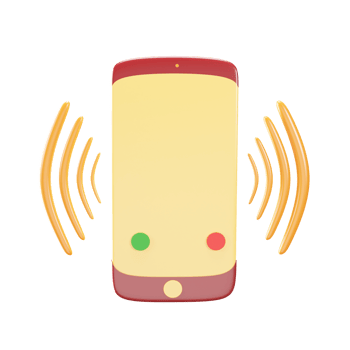 Smartphone Ringing 3D Icon In Yellow And Red Color. png