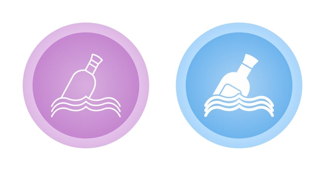 Bottle in Water Vector Icon