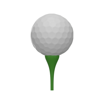 3D Render of Golf Ball On Pin Icon In Green And White Color. png