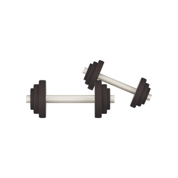 Two Dumbbell 3D Icon In Grey Color. png