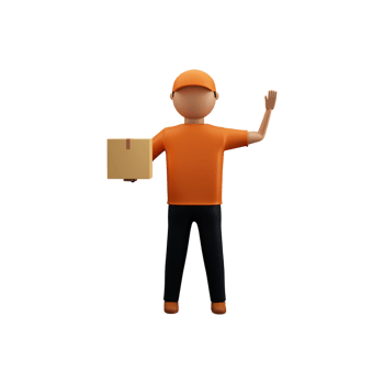 3D Render Of Faceless Delivery Boy Holding Parcel Box On White Background. png