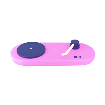 Blue And Pink Vinyl Player Icon In 3D Style. png
